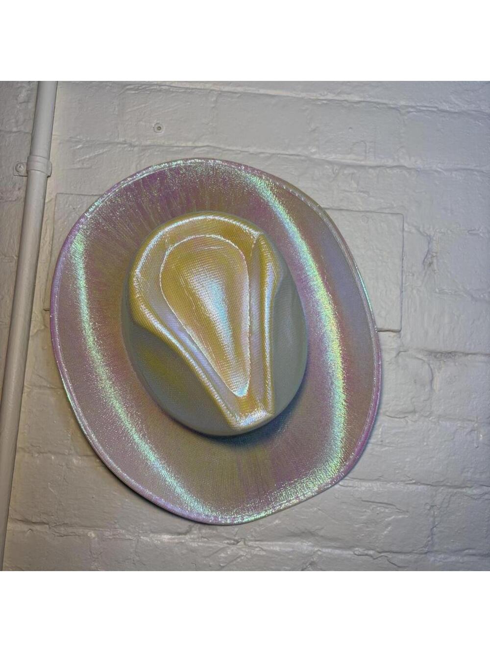 Holographic Iridescent Cowboy Hat One Size